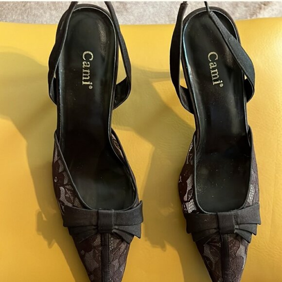 (EUC) Cami Slingback Lace Heels (Size 7B) - Picture 4 of 4